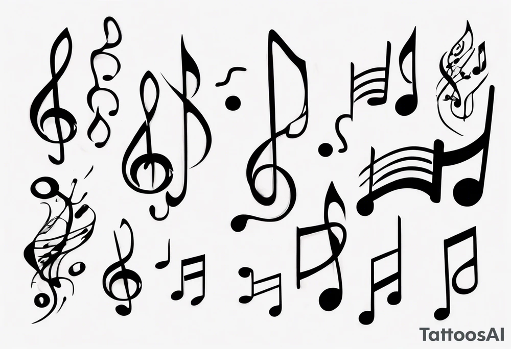 Diving into love , music notes, simplicity tattoo idea Diving into love , music notes, simplicity tattoo idea