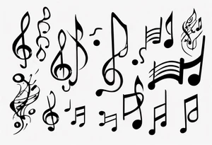 Diving into love , music notes, simplicity tattoo idea