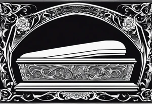 Plain Coffin in graveyard tattoo idea