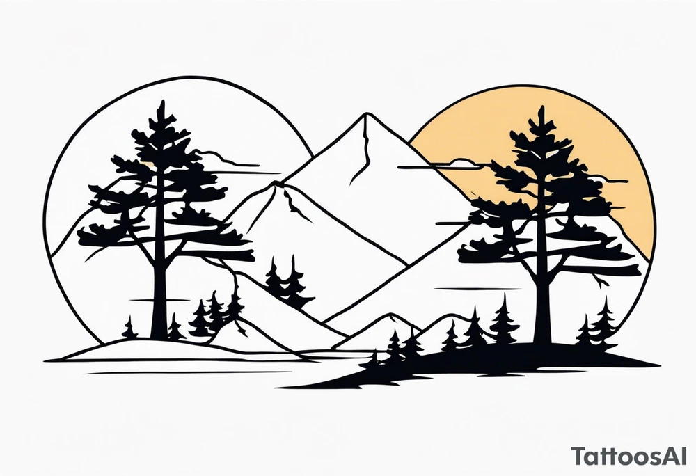 Two Pine trees tattoo idea