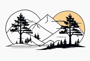 Two Pine trees tattoo idea