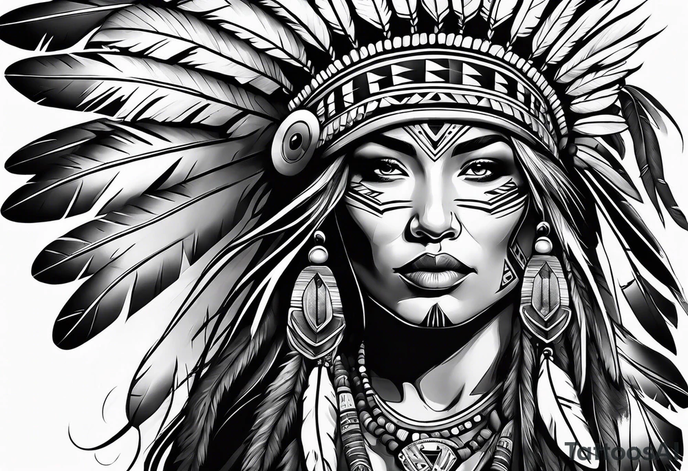 Body of Native American tattoo idea
