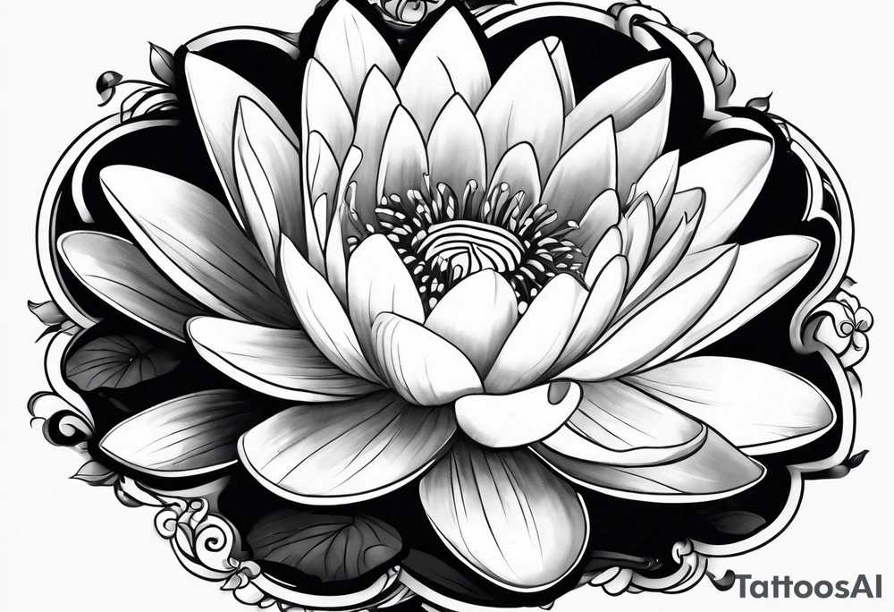 Water lily bouquet tattoo idea