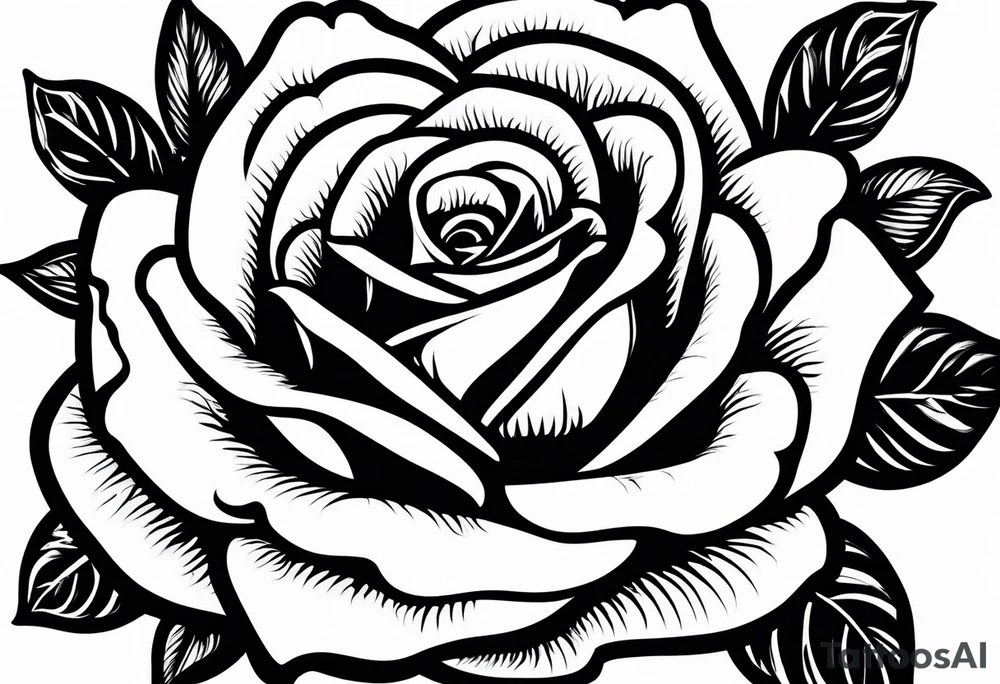 rose with heart for mom tattoo idea