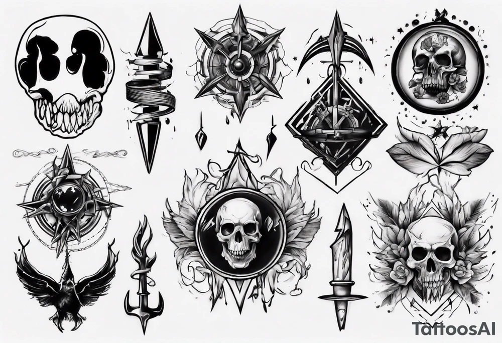Sketches of black and black tattoo idea