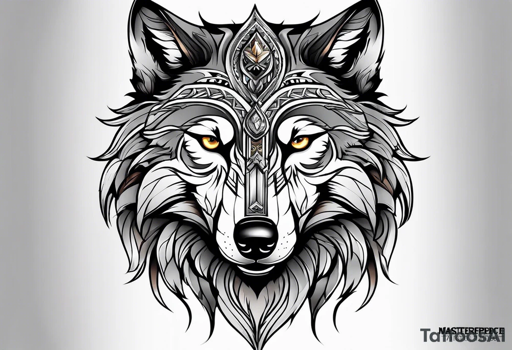 Grey wolf tattoo idea