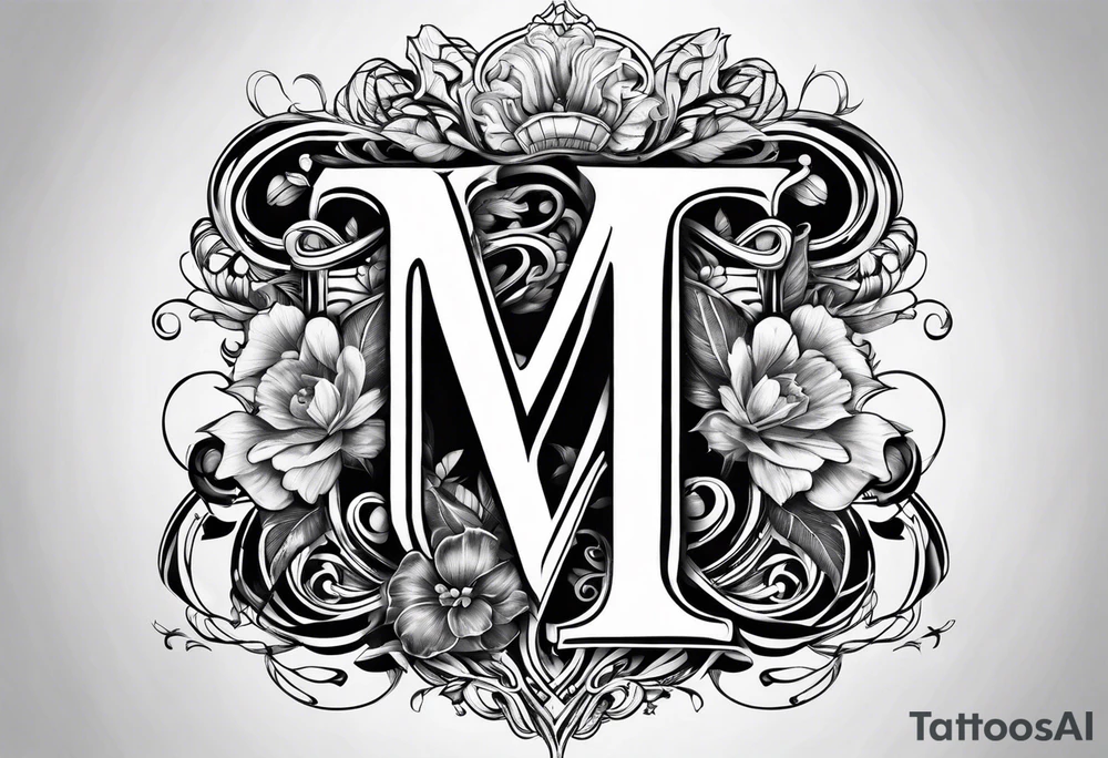 Letter M and letter S intertwined tattoo idea