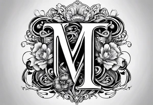 Letter M and letter S intertwined tattoo idea