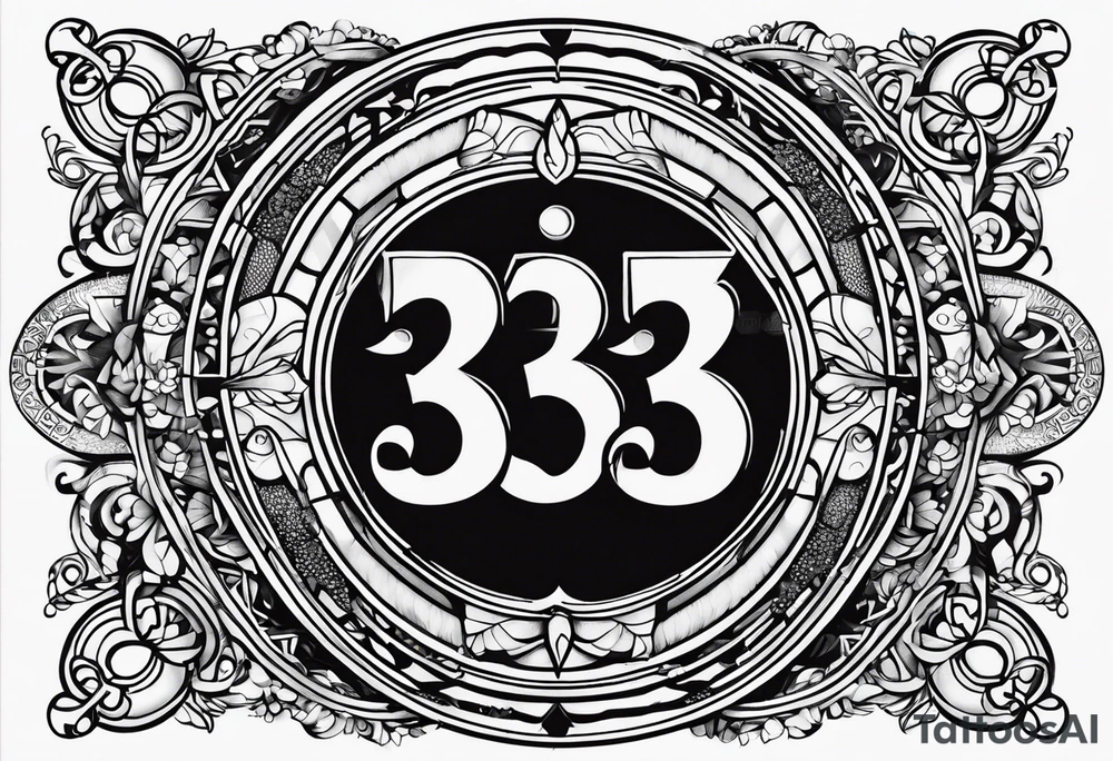 The numbers “333” tattoo idea