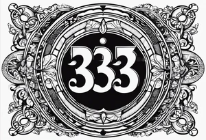 The numbers “333” tattoo idea