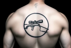 A basketball with a sniper scope inside tattoo idea