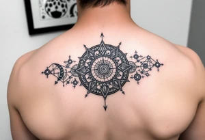 celestial galaxy with the scales of time tattoo idea