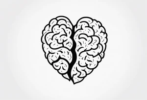 Brain, heart, love, abstract, symbolism, perseverance, heart break makes you strong, worth it, pain makes you stronger tattoo idea