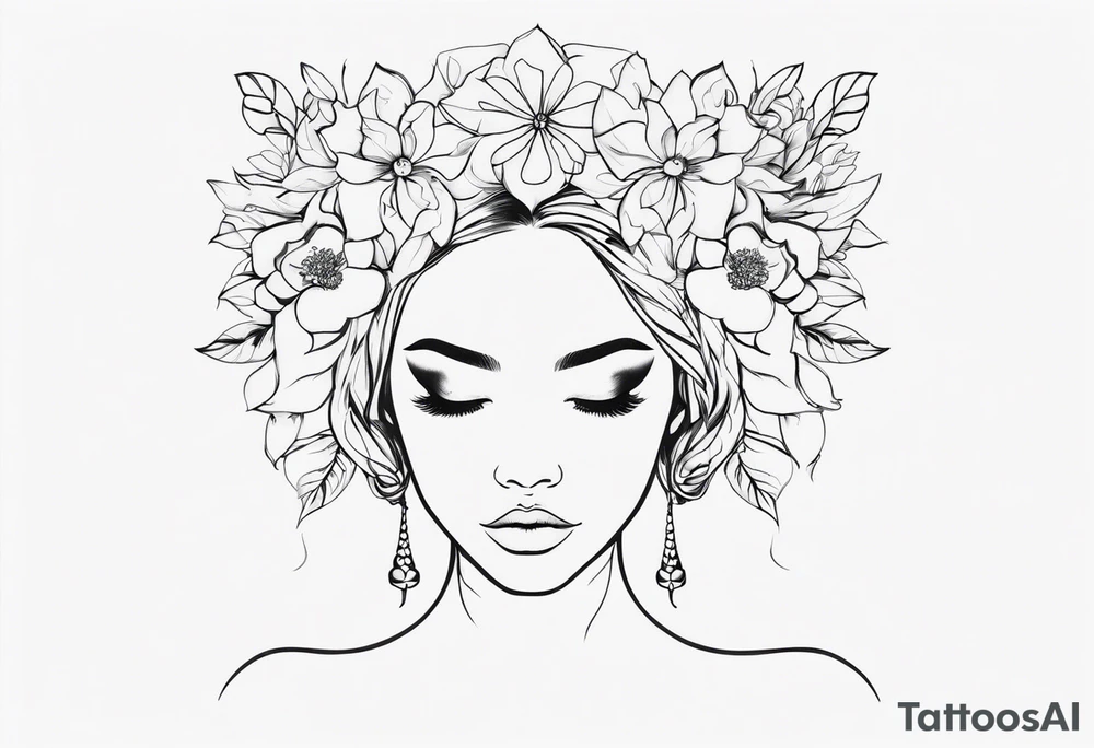 Flower Headed girl tattoo idea