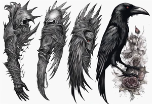 bloodborne 
full arm sleeve
eileen the crow tattoo idea