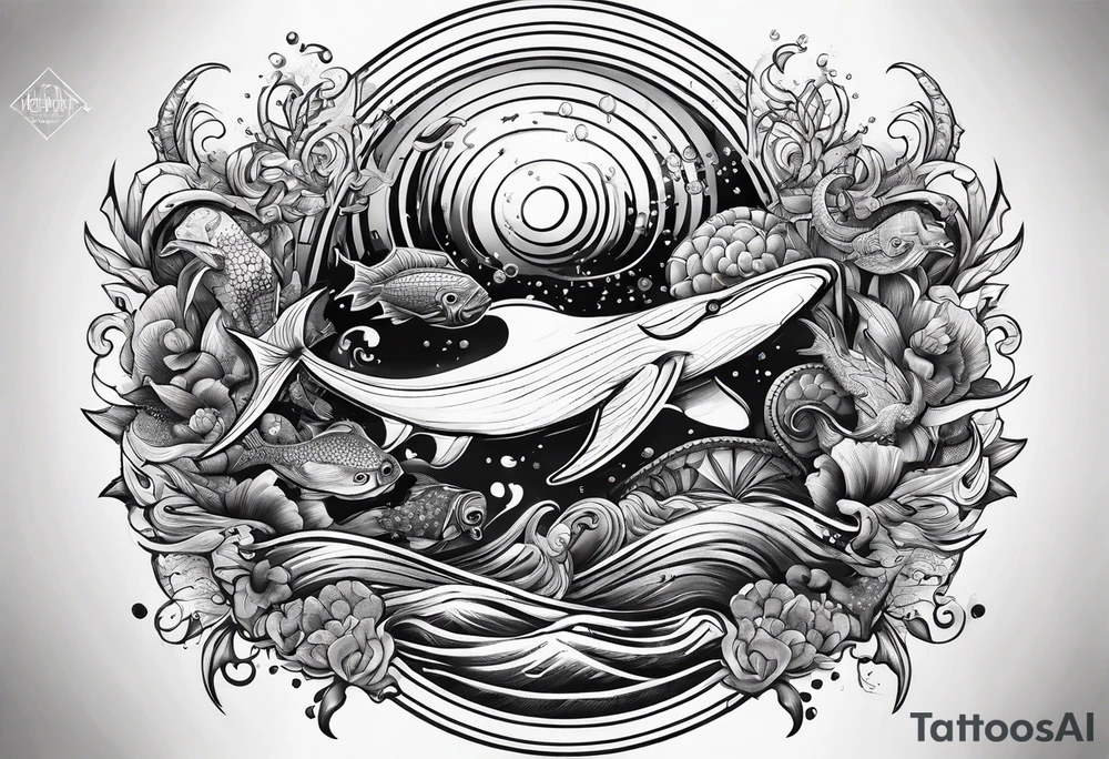 Sea creatures tattoo idea