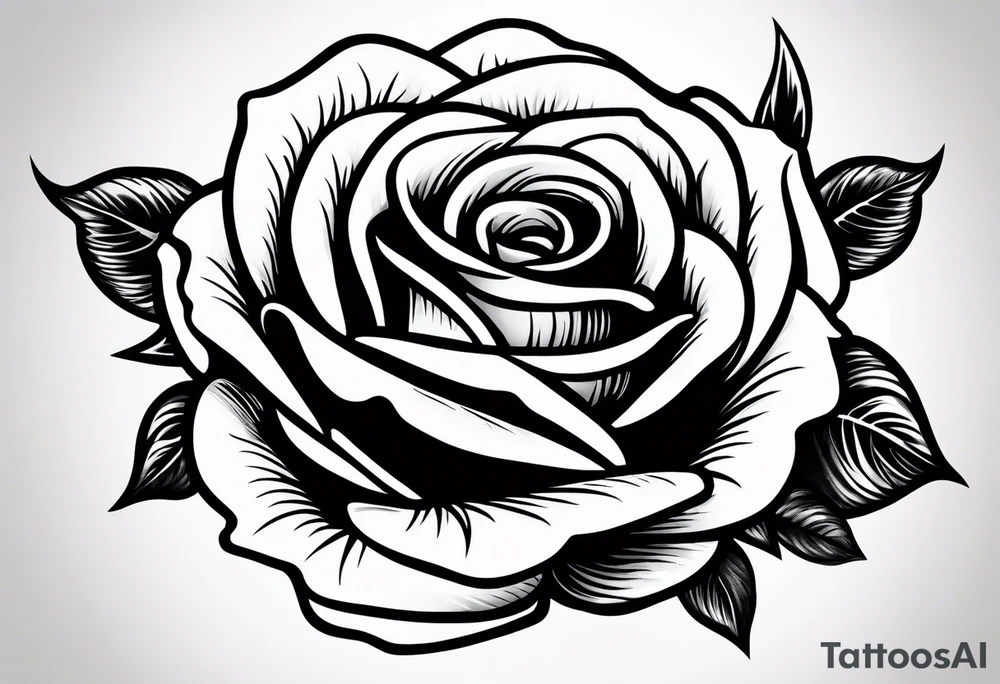 Rose head tattoo idea