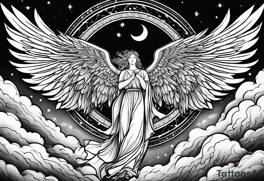 choirs of angels in sky tattoo idea