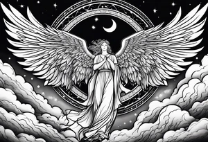 choirs of angels in sky tattoo idea