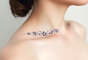 Stars wrapping collarbone tattoo idea