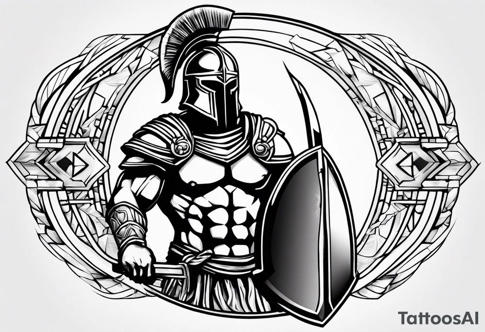 Spartan warrior tattoo idea