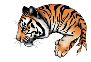 a tiger hide on brush tattoo idea