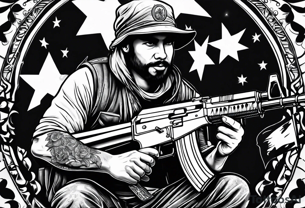 Men with ak47 tattoo idea