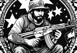 Men with ak47 tattoo idea