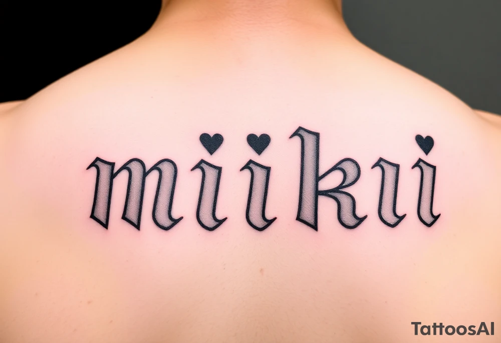 "miki" in tiktok style tattoo idea