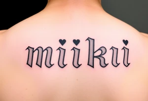 "miki" in tiktok style tattoo idea