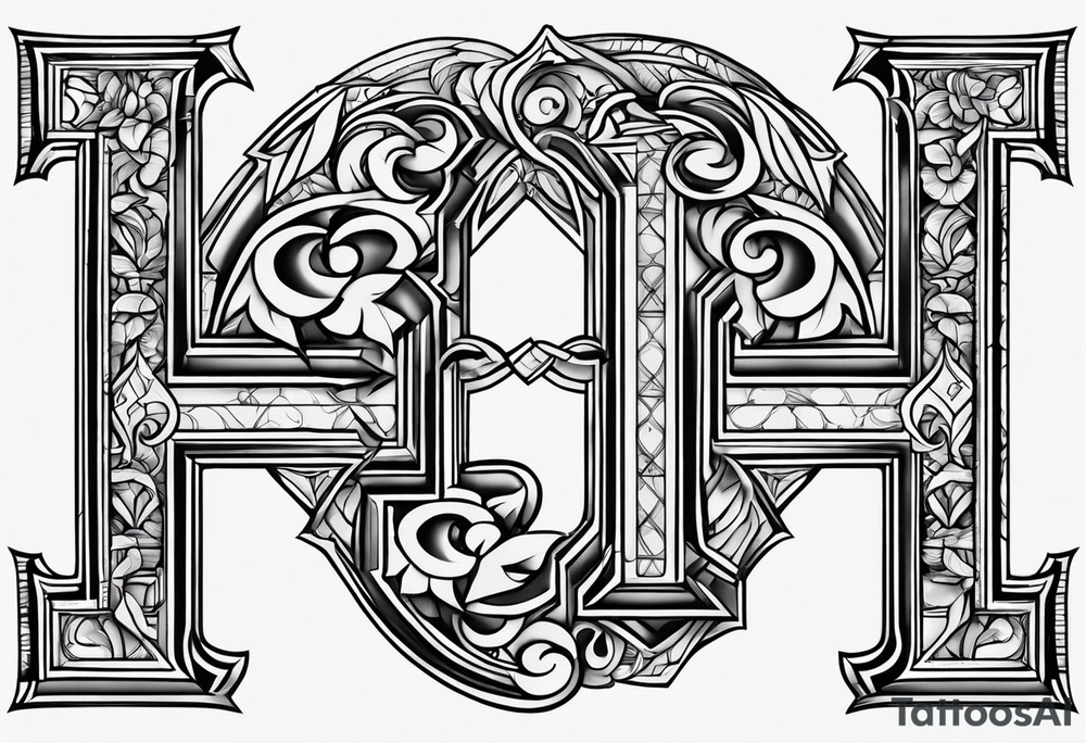 Honorata and Jacek marriage. Generate a tattoo from the letters H and J tattoo idea