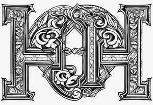 Honorata and Jacek marriage. Generate a tattoo from the letters H and J tattoo idea