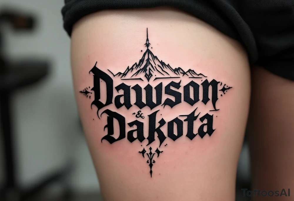 Dawson and Dakota names tattoo idea