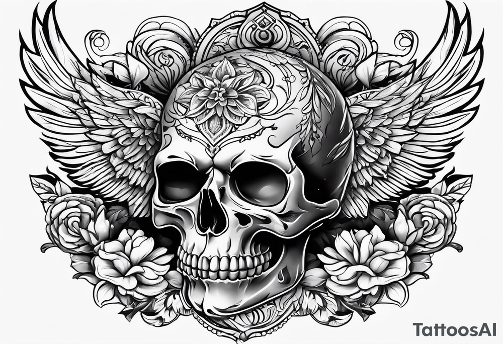 Skull pattern tattoo idea