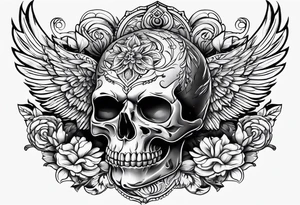 Skull pattern tattoo idea
