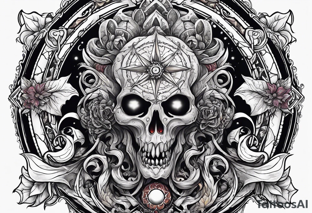 Beautiful Eldridge horror creature, astrology thigh tattoo tattoo idea