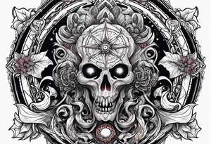 Beautiful Eldridge horror creature, astrology thigh tattoo tattoo idea