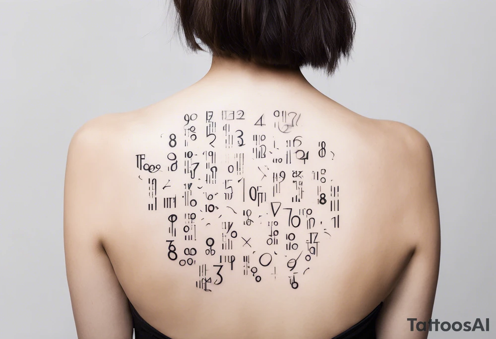Numbers and letters tattoo idea
