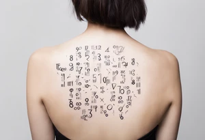 Numbers and letters tattoo idea