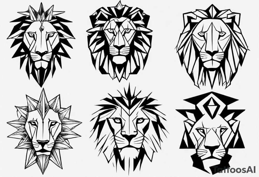 wild king lion tattoo idea