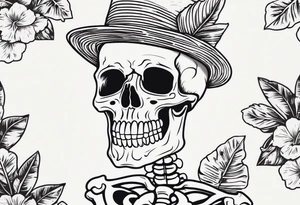skeleton wearing a Hawaiian shirt tattoo idea