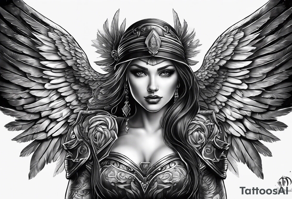 Female dark angel tattoo idea