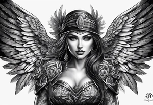Female dark angel tattoo idea