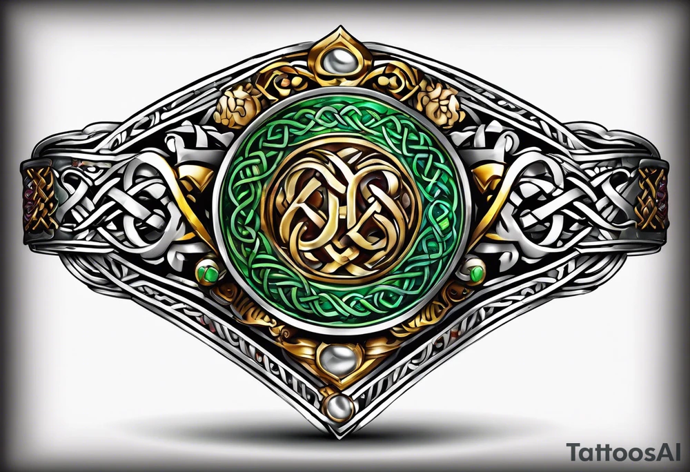 Cheers Mate text, armband +Celtic +Cancer Ribbon +tribal +artistic tattoo idea