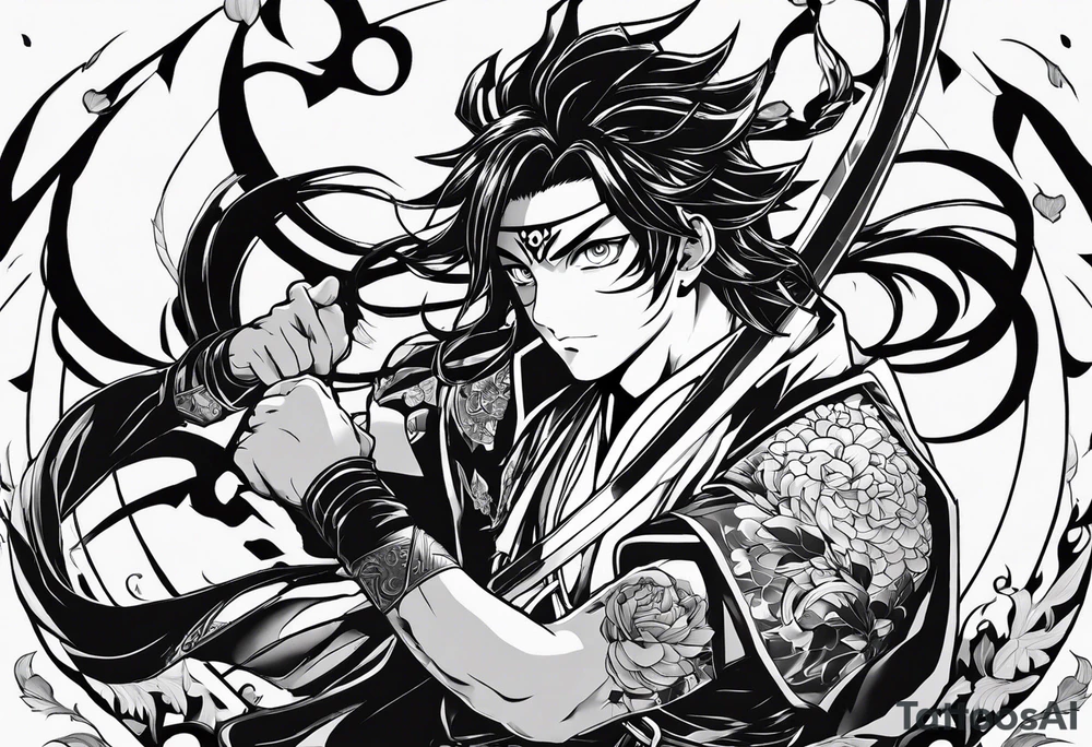 Demon slayer anime gyutaro tattoo idea