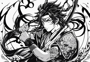 Demon slayer anime gyutaro tattoo idea