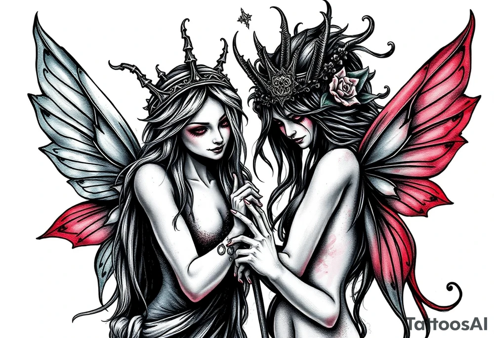 pagan symbolism, mystical fairies tattoo idea