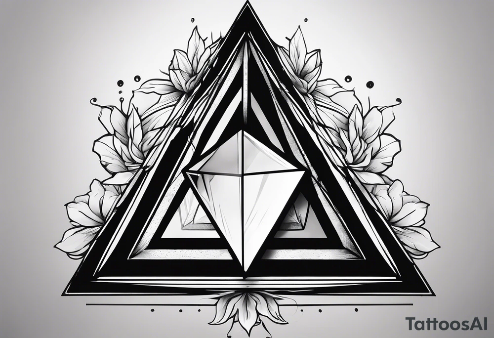 a ray of light entering a triangle prism glass from the left side and getting dispersed into colours tattoo idea