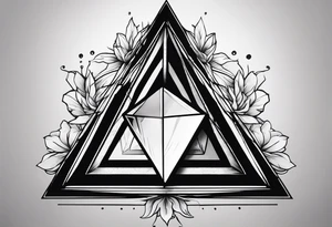 a ray of light entering a triangle prism glass from the left side and getting dispersed into colours tattoo idea