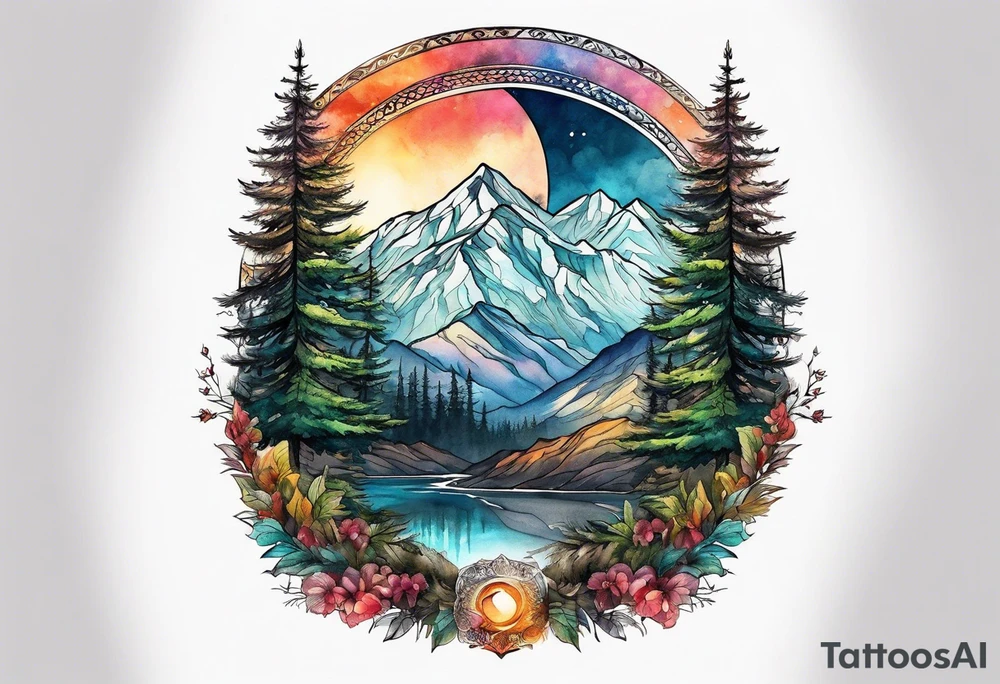Trees
Mountains tattoo idea